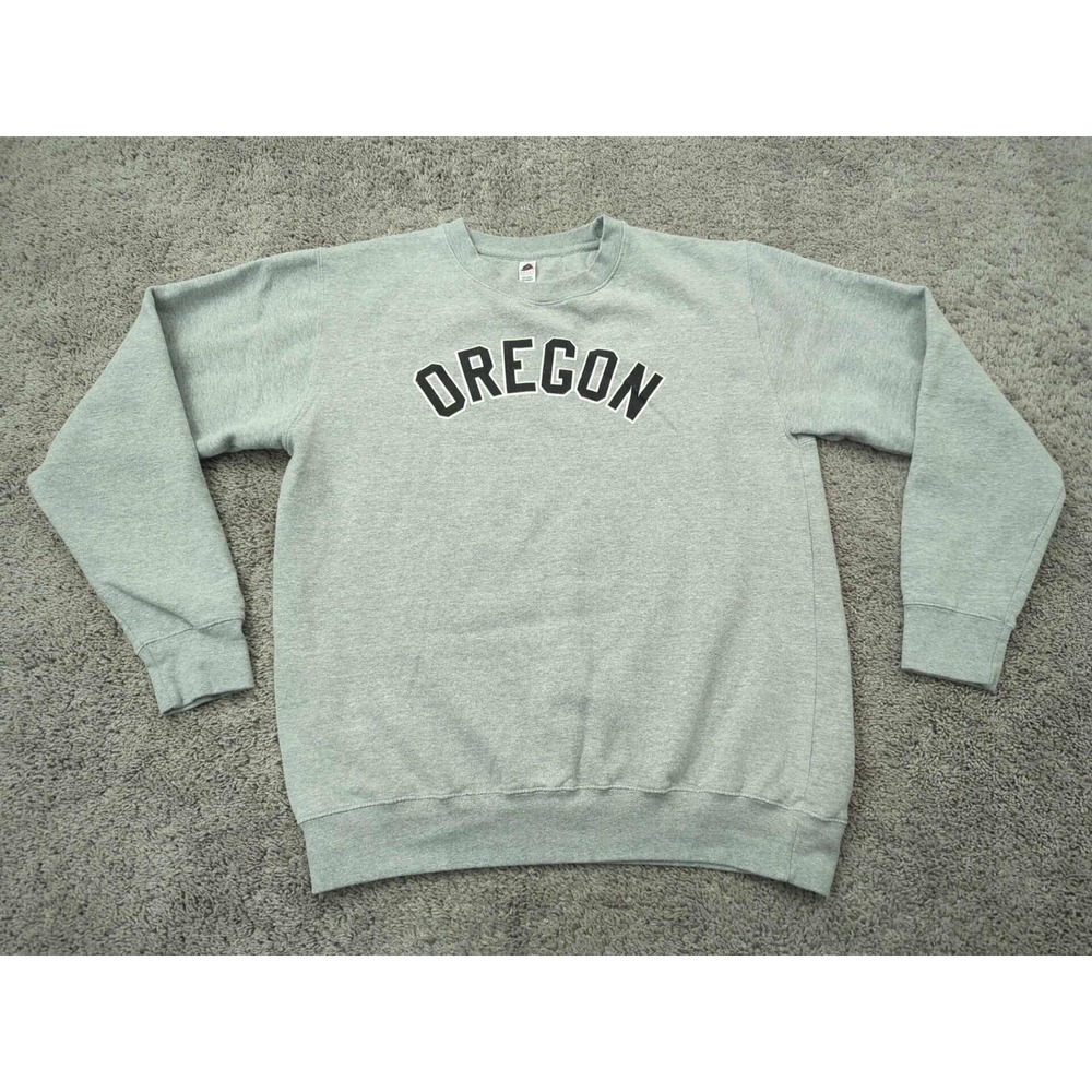 Oregon Pullover Sweatshirt Mens XL Long Sleeve Crew Neck Smart Blanks Gray